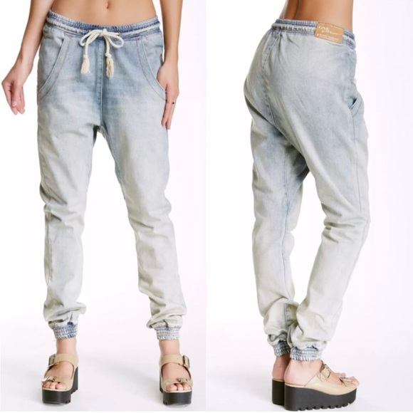 One Teaspoon Super Trackies denim Joggers - Picture 2 of 14